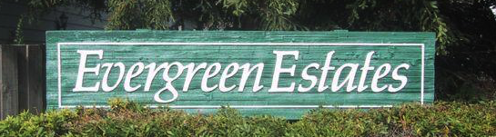 Evergreen Estates entrance sign on Old San Jose Road